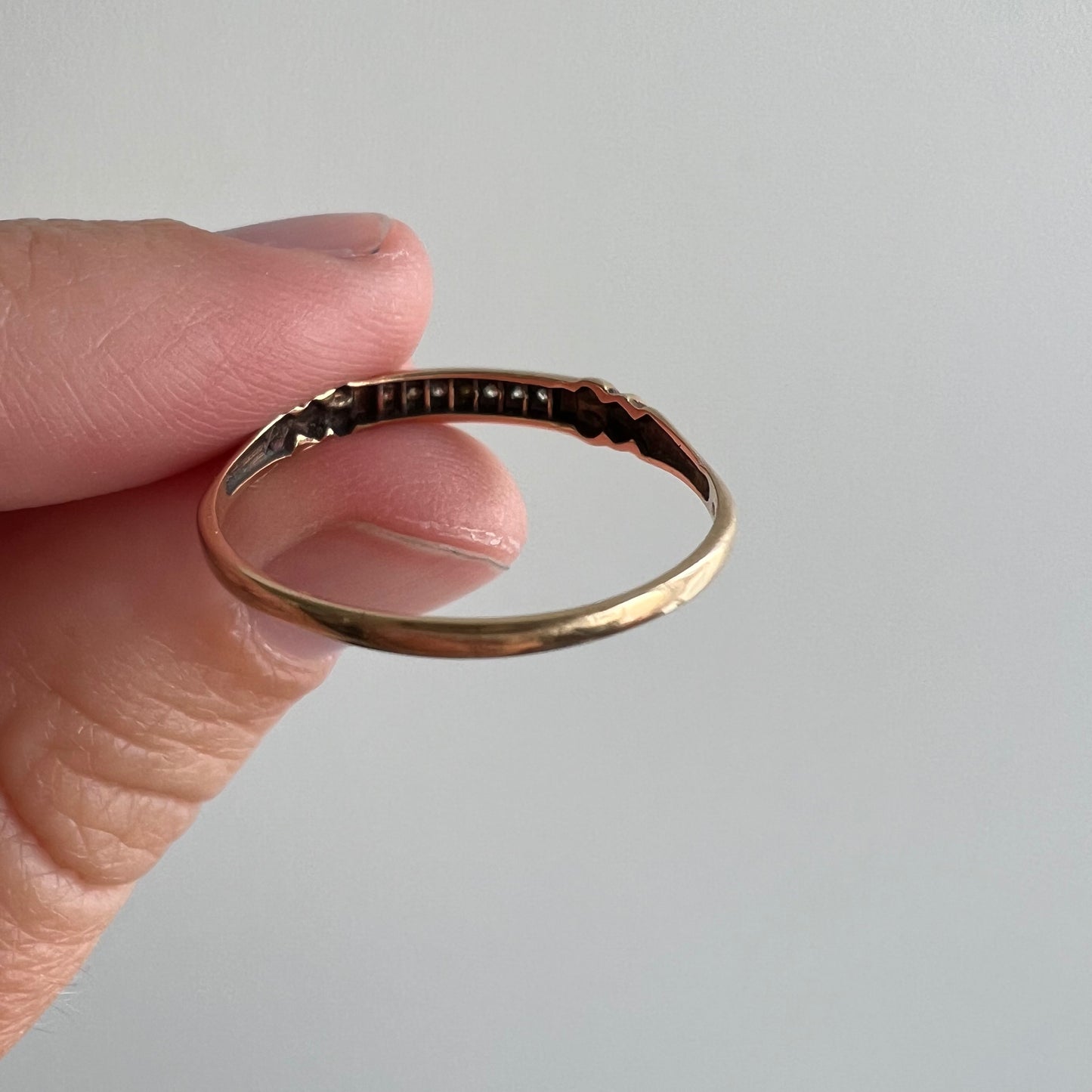 V I N T A G E // lucky seven elegance / 14k yellow and white gold ring with diamonds / size 8.5