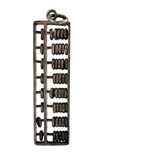 V I N T A G E // narrow accounting / sterling silver abacus / a pendant or large charm
