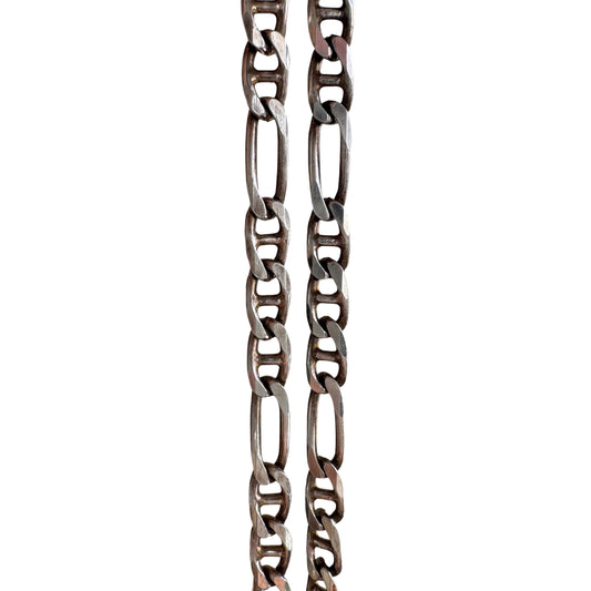 V I N T A G E // classic figamariner / sterling silver figaro mariner chain / 20", 11g