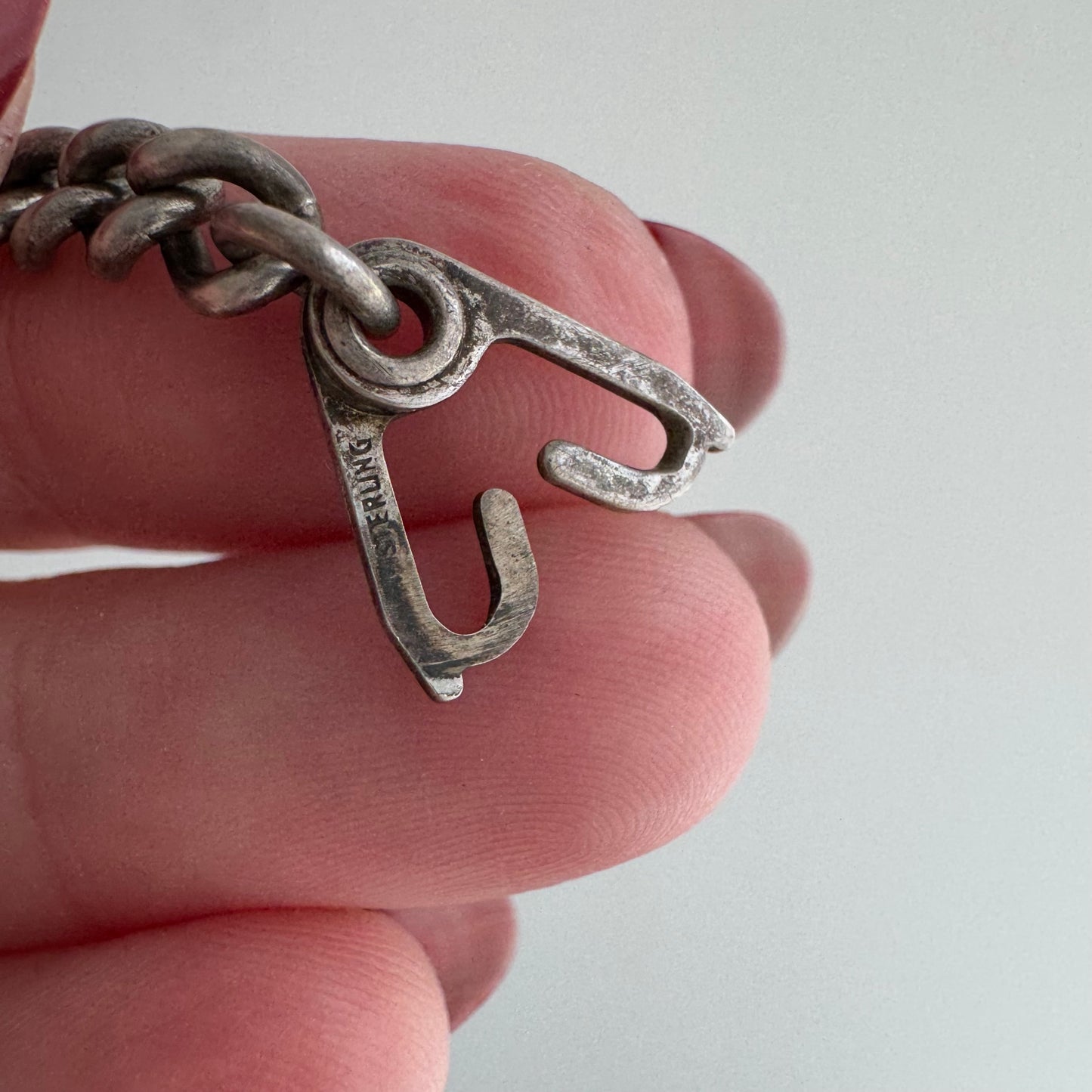 V I N T A G E // Buzzer '54 // sterling silver ID bracelet with sister clasp / 7.25", 11.2g