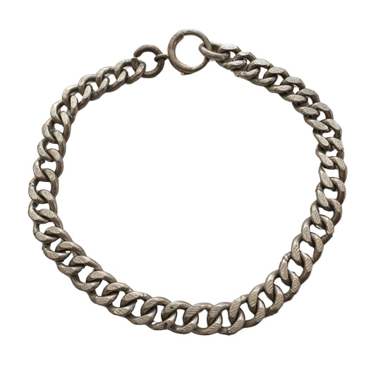 V I N T A G E // slinky links / sterling silver sturdy curb chain bracelet / 8", 20g
