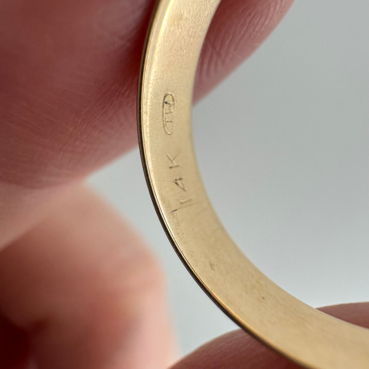 H A N D M A D E / upside down rose cut from The Rajah Press / 14k shield ring with a rose cut diamond / size ~7.5