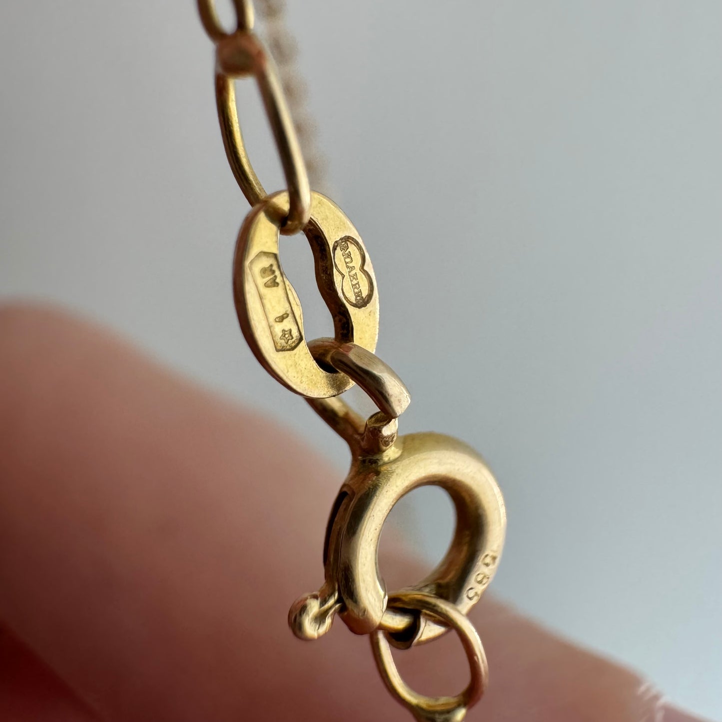 V I N T A G E // dainty cable / 14k yellow gold dainty 1.35mm cable chain necklace by UnoAErre / 18.5", 1.5g