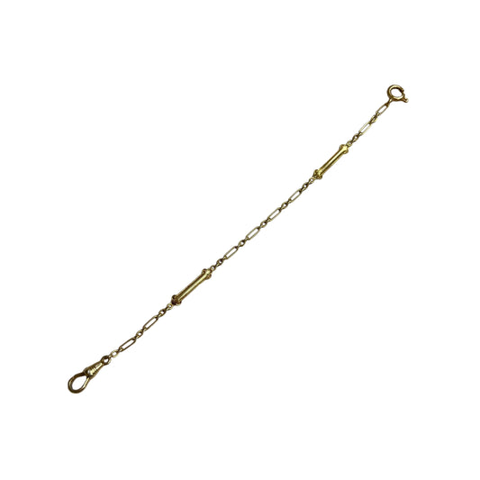 Copy of A N T I Q U E // dog bone length / 14k yellow gold fancy link chain extender / 5 3/8"