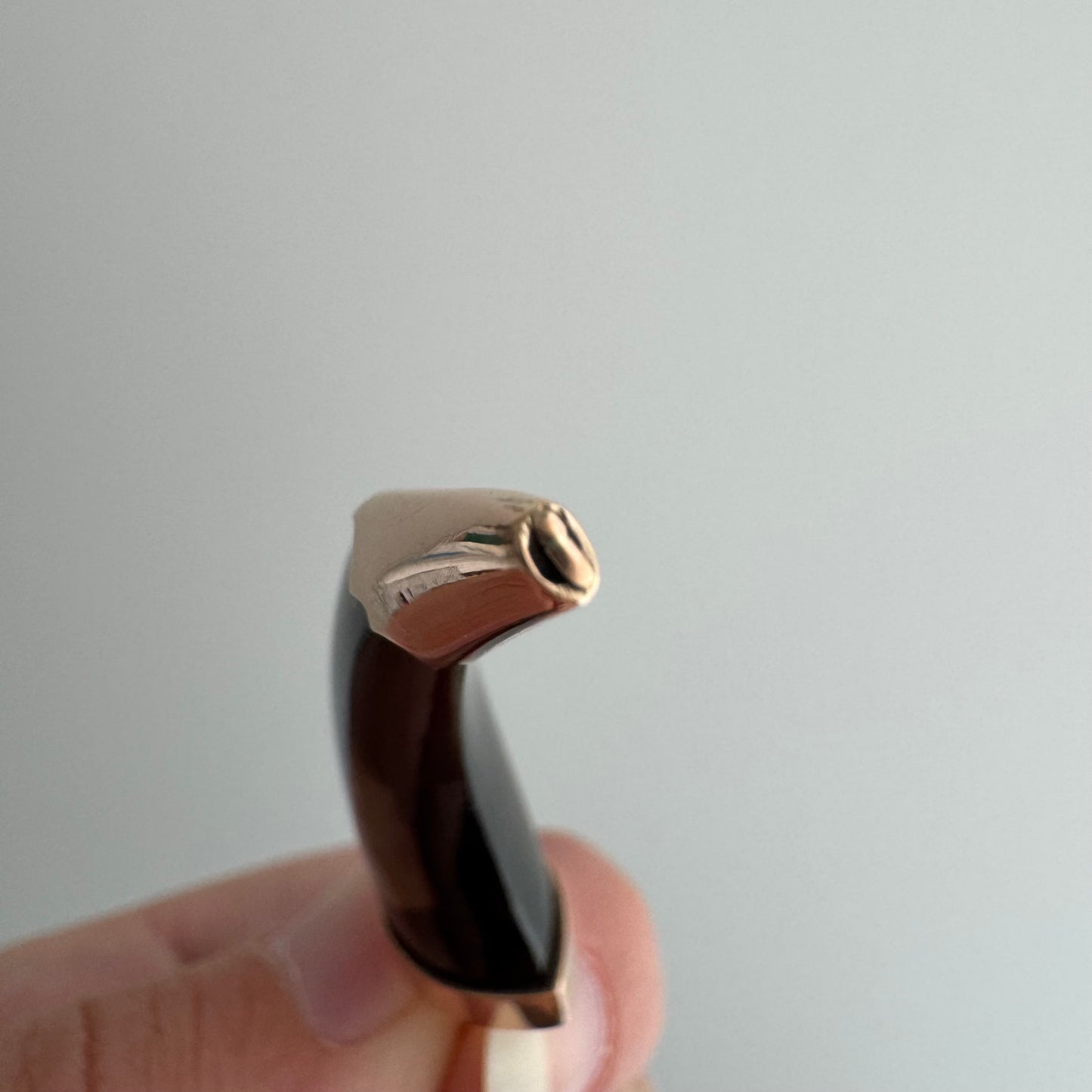 reimagined A N T I Q U E // like a horn / 14k and smoky quartz tusk / a pendant