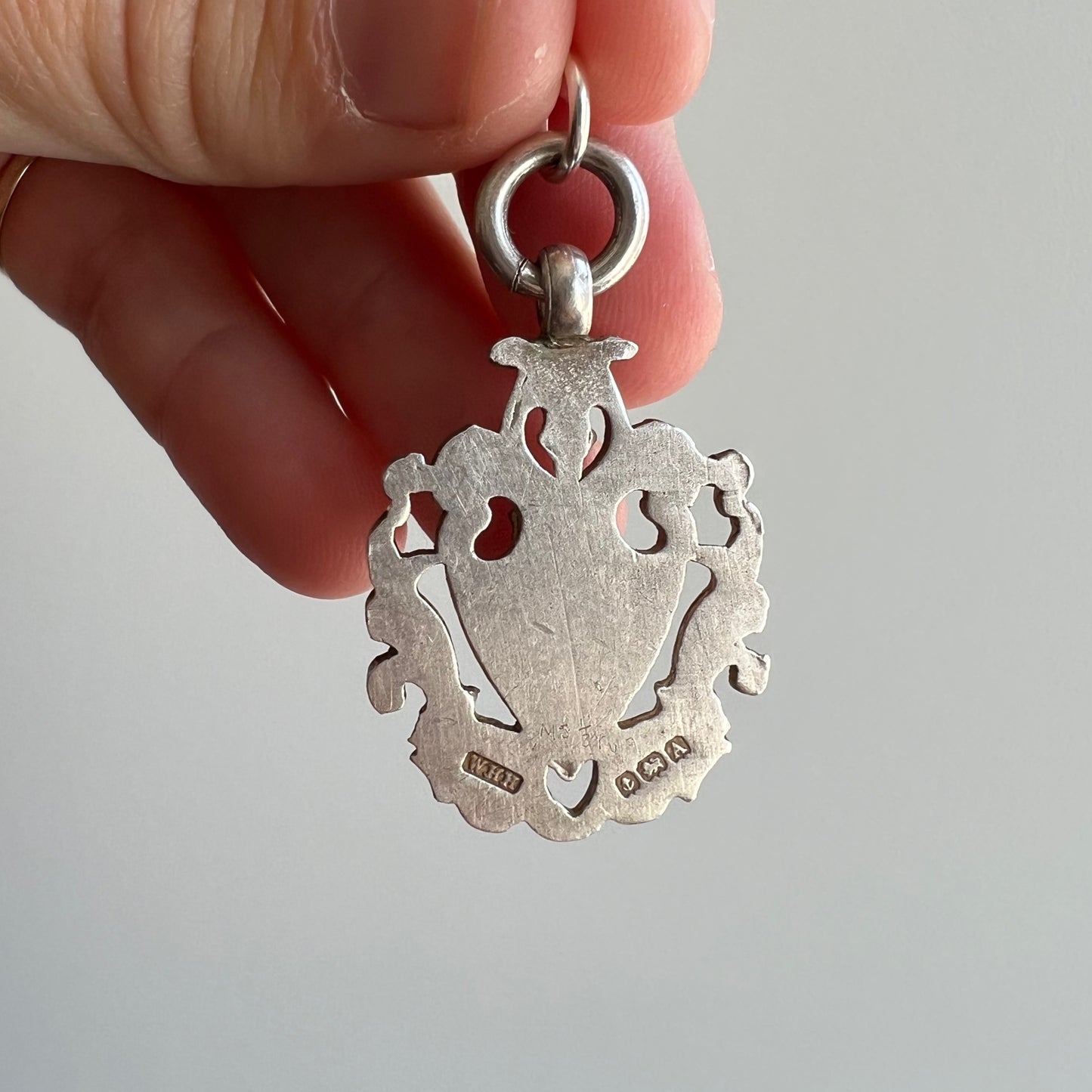 A N T I Q U E // heart collar / memento mori shield fob with heart cut out collar detail / a pendant