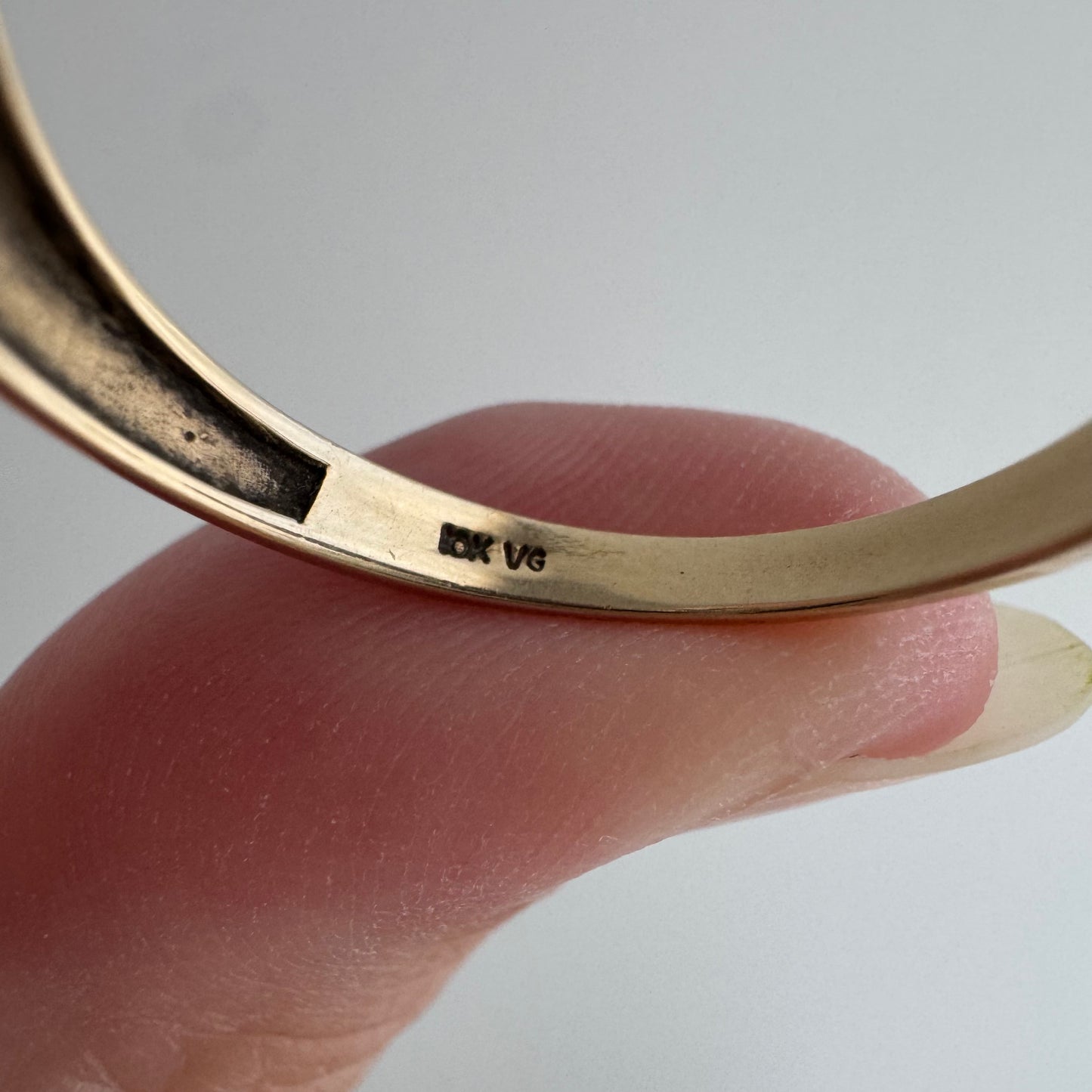 V I N T A G E // ode to deco / 10k domed wide tapered band with topaz and sapphire / size 10.25