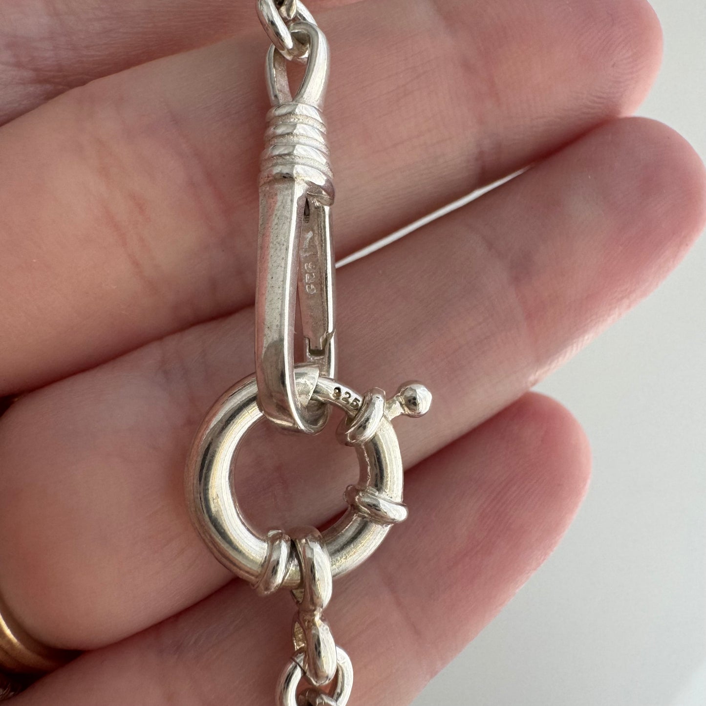 reimagined V I N T A G E // modern day watch chain / re-worked sterling silver figaro chain / 19", 11.8g