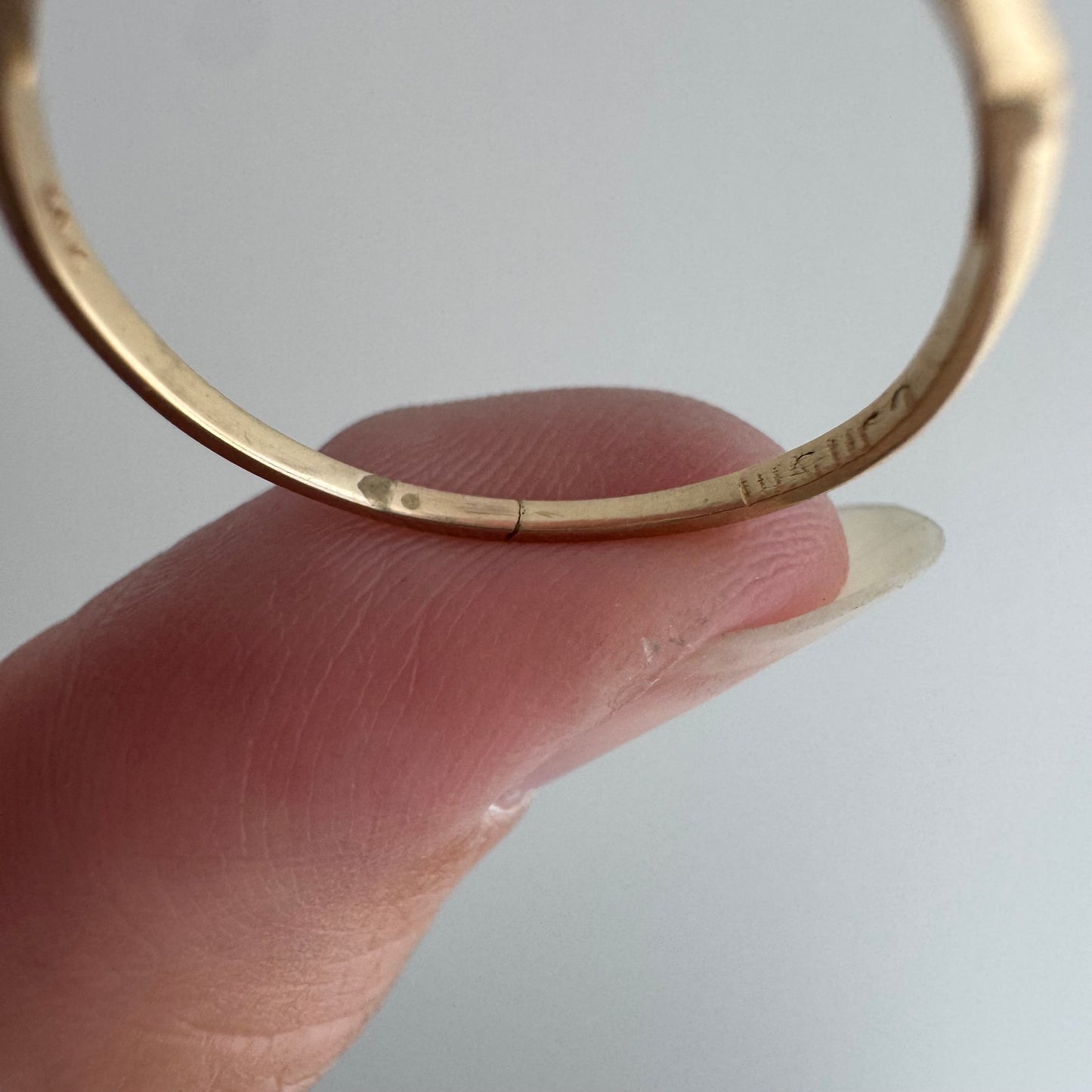 V I N T A G E // deco trilogy / art deco 14k yellow and white gold three diamond stacking band / size 6.75