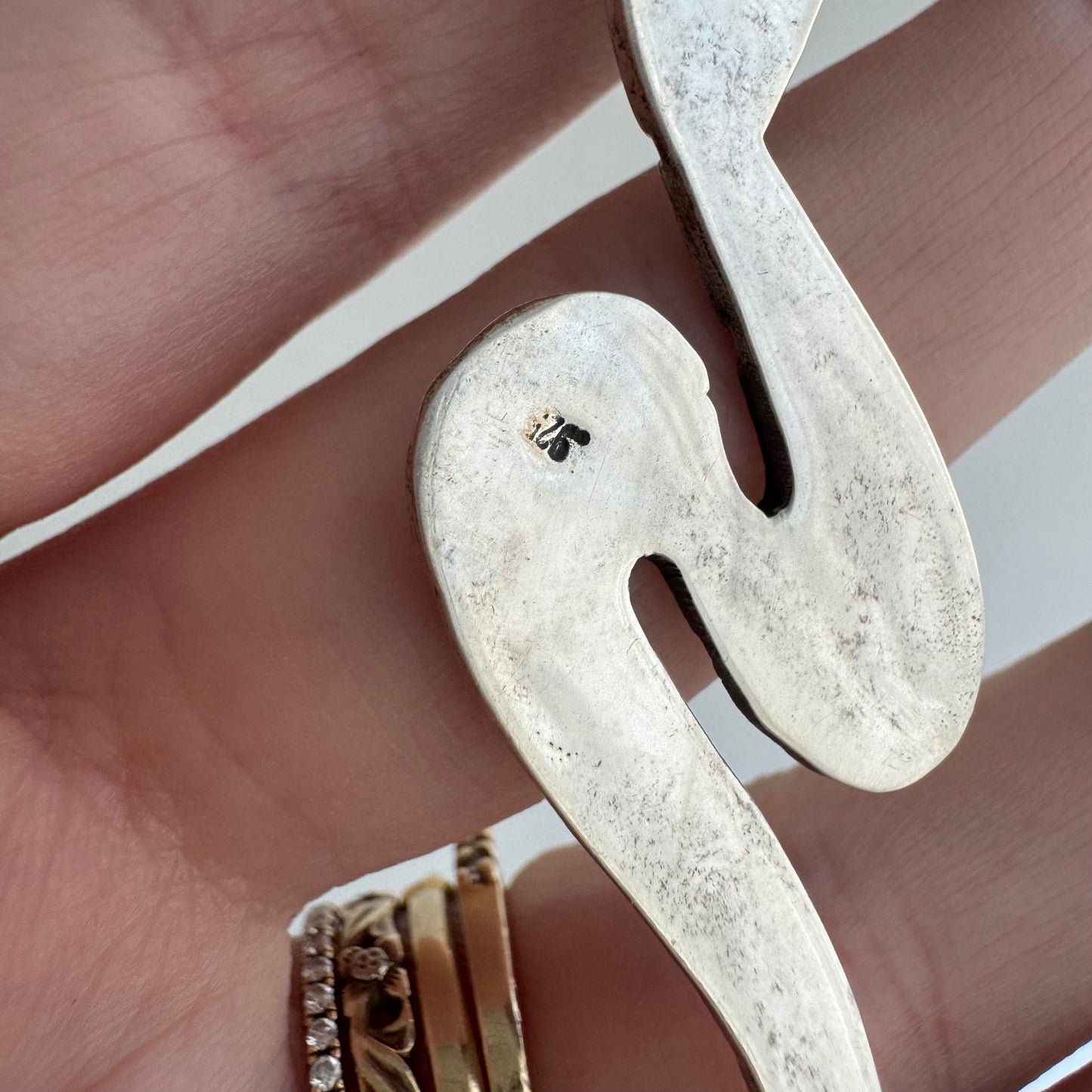 V I N T A G E / slithering topography / sterling silver snake / a pendant