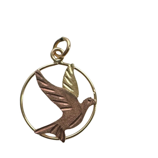 V I N T A G E // bird of peace / 10k tricolor black hills dove / a charm or pendant
