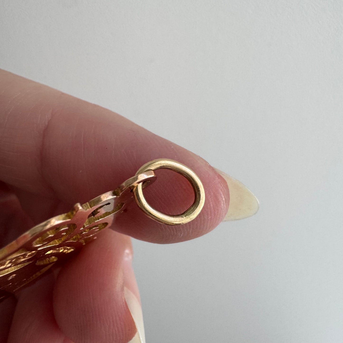 reimagined V I N T A G E // the best witch / 9k + diamonds witch flying on a broom in the night sky / a medal or pendant