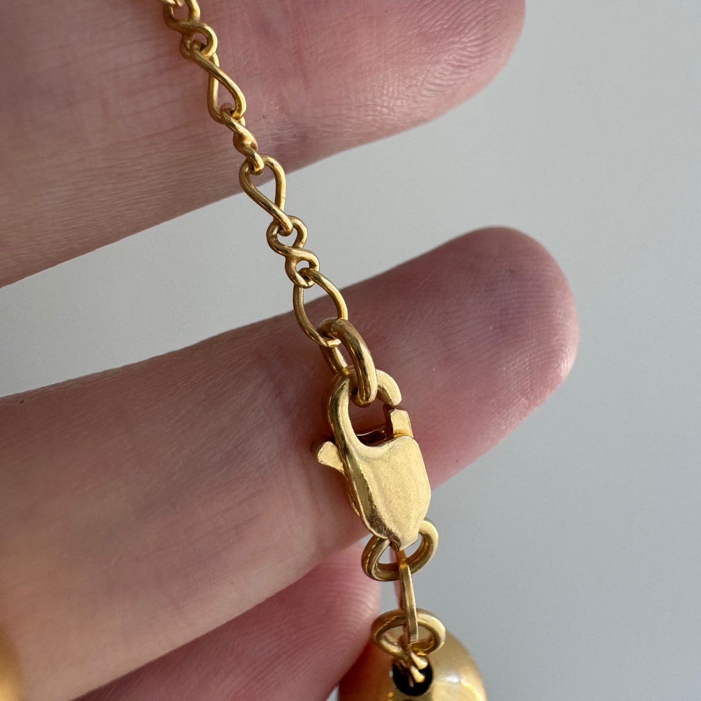 P R E - L O V E D // string of orbs / gold over sterling silver chunky bead necklace / 15.25" - 18.25", 40.5g