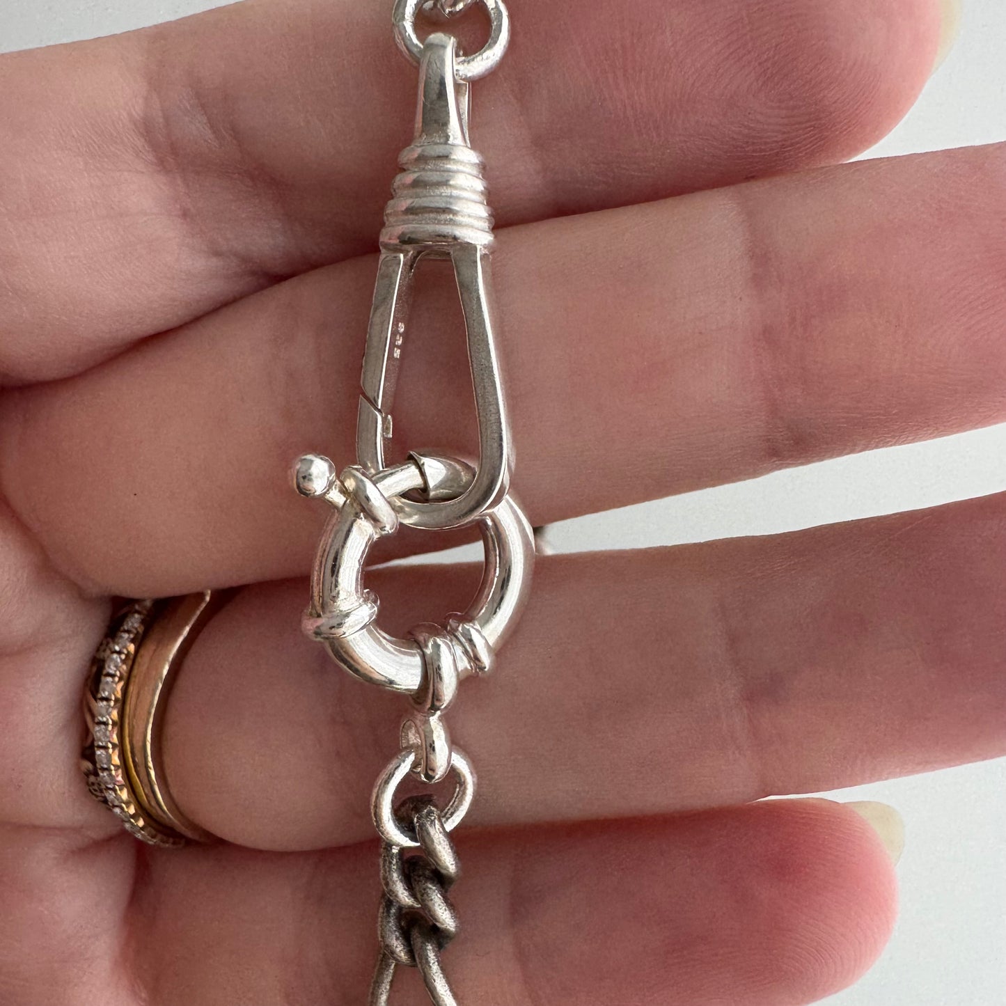 reimagined V I N T A G E // modern day watch chain / re-worked sterling silver 1940s figaro chain / 26", 36.4g