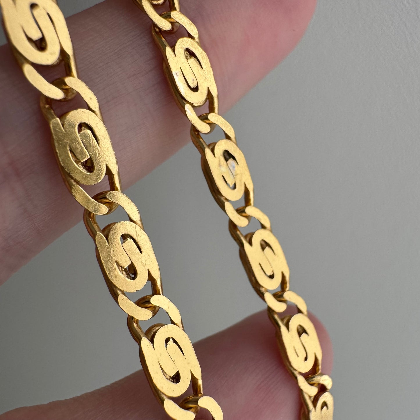 reimagined V I N T A G E // modern day watch chain / re-worked gold over sterling silver spiral link chain / 18.5", 15.9g