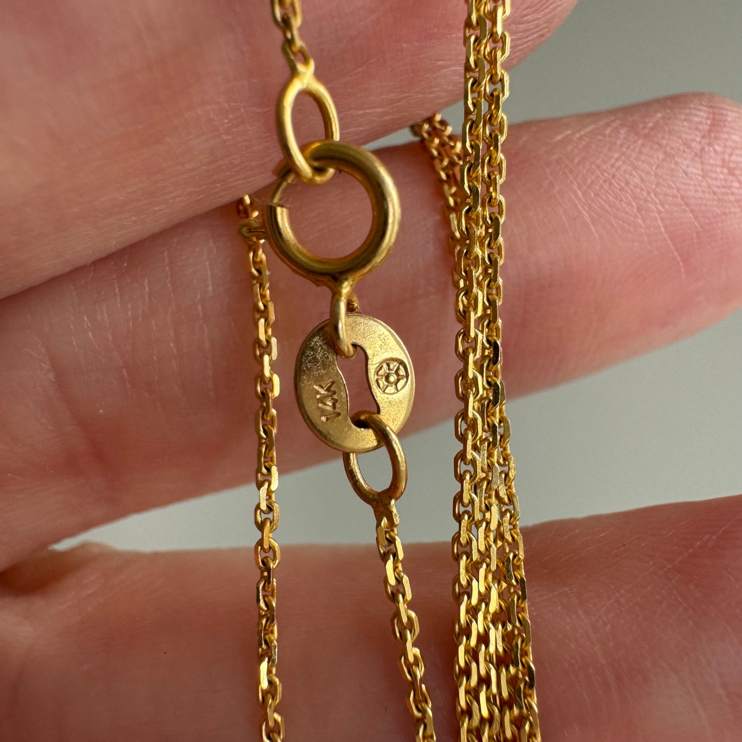V I N T A G E // daintiest biker / 14k yellow gold biker chain / almost 20.25", 1.8g