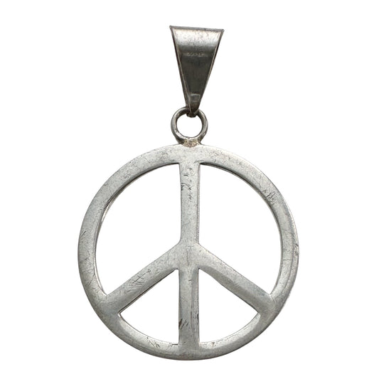 V I N T A G E // what we need right now / sterling silver oversized peace sign / a large pendant