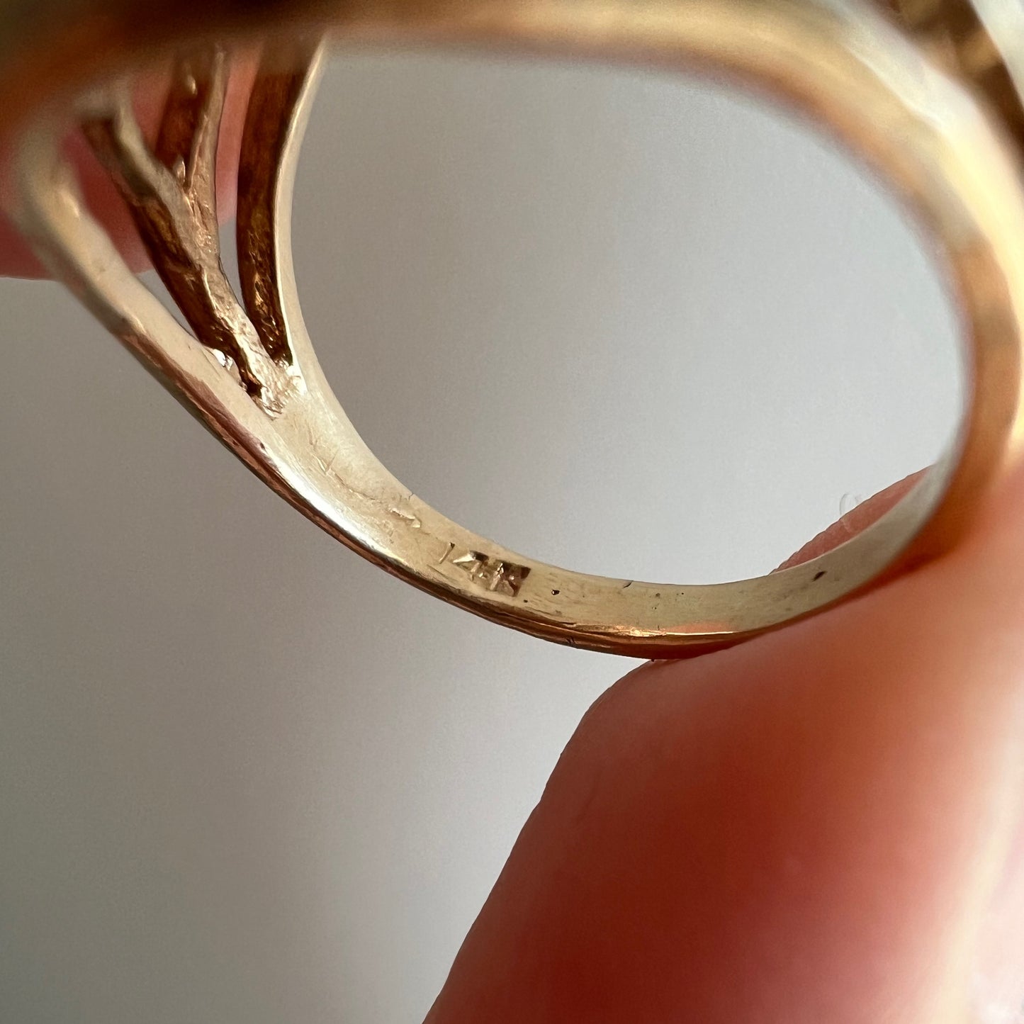 V I N T A G E // mid century wisdom / 14k smoky quartz and diamond owl ring / size