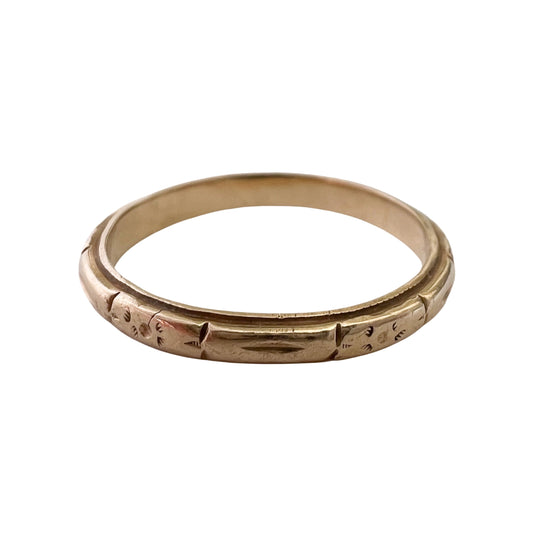 V I N T A G E // floral commitment / 14k yellow gold floral eternity band / size 5.25