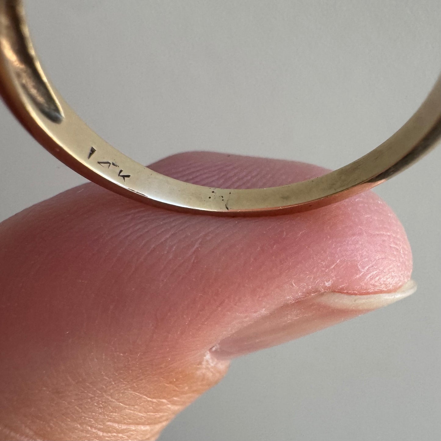 V I N T A G E // star story / 14k and diamond starburst half eternity domed band / size 5.5