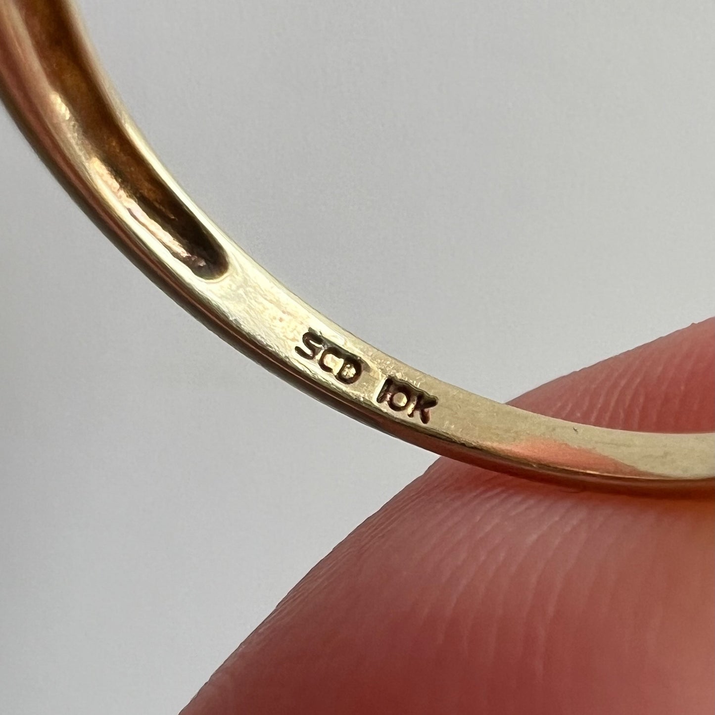 reimagined V I N T A G E // subtle spooky / solid 10k and diamond fraternal skull pin conversion ring / size 6