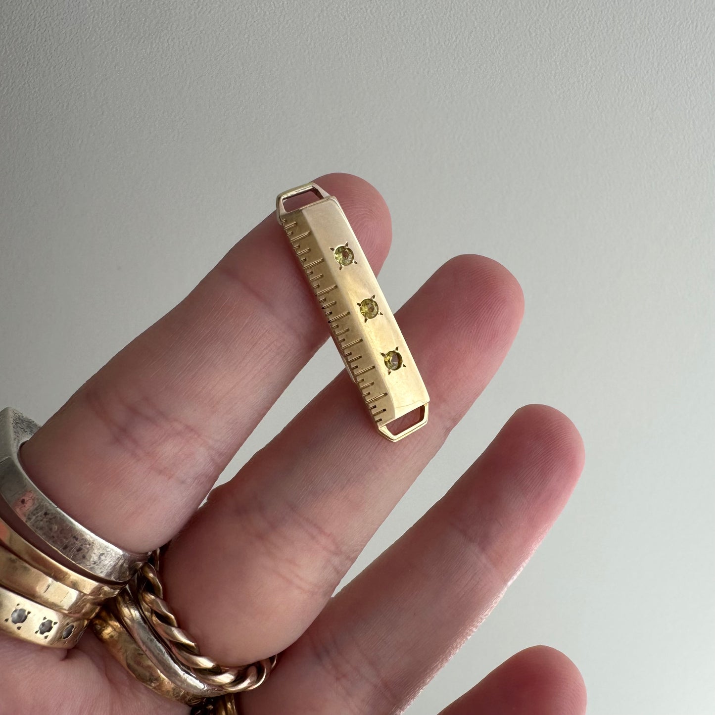 V I N T A G E // golden rule / 10k yellow gold and topaz ruler link / a bracelet station