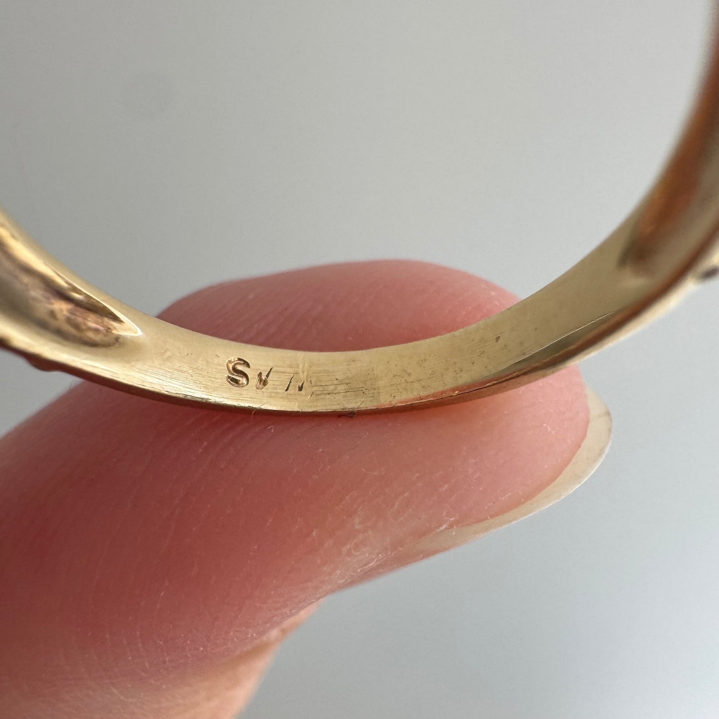 V I N T A G E // rope flowers / 14k tapered victorian style domed band / size 5