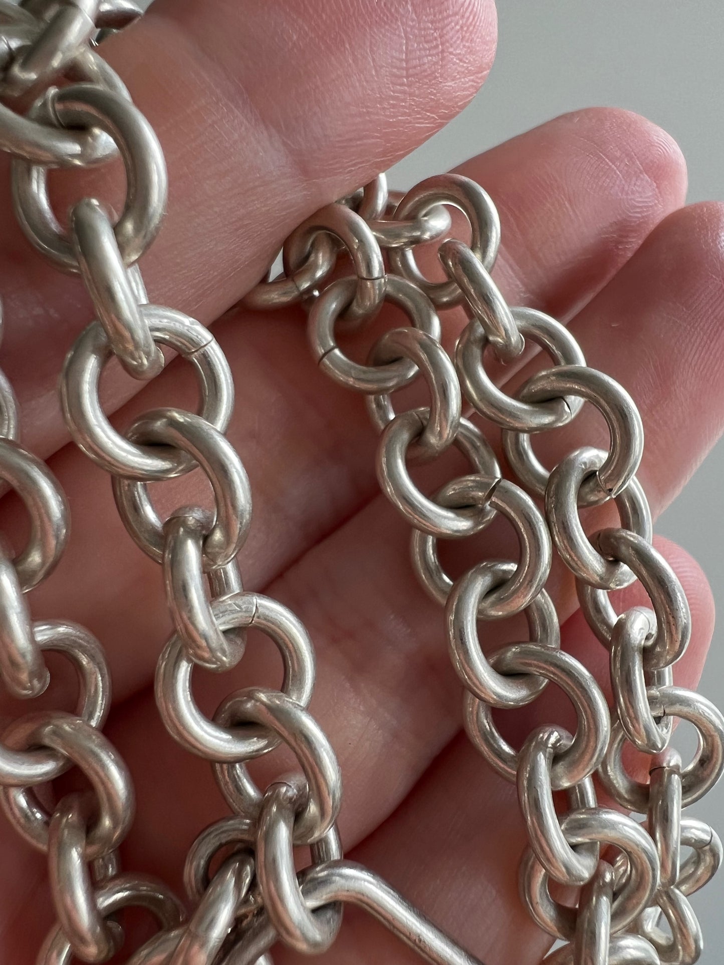 reimagined V I N T A G E // coffin connector / sterling silver rolo chain with carabiner pendant holder / up to 17",