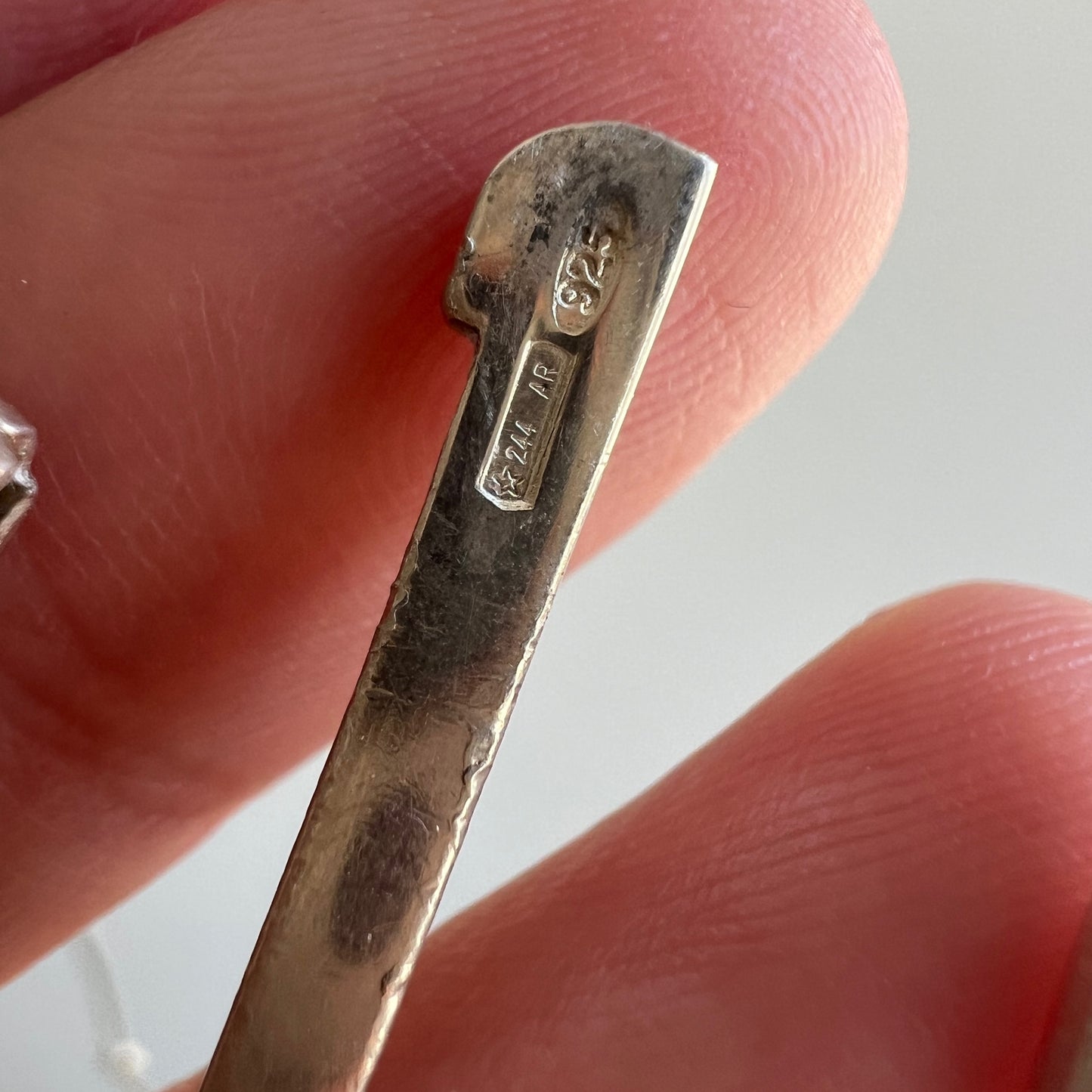 reimagined V I N T A G E // all linked up / sterling silver curved link chain with a connector clasp / 16.25", 13.7g