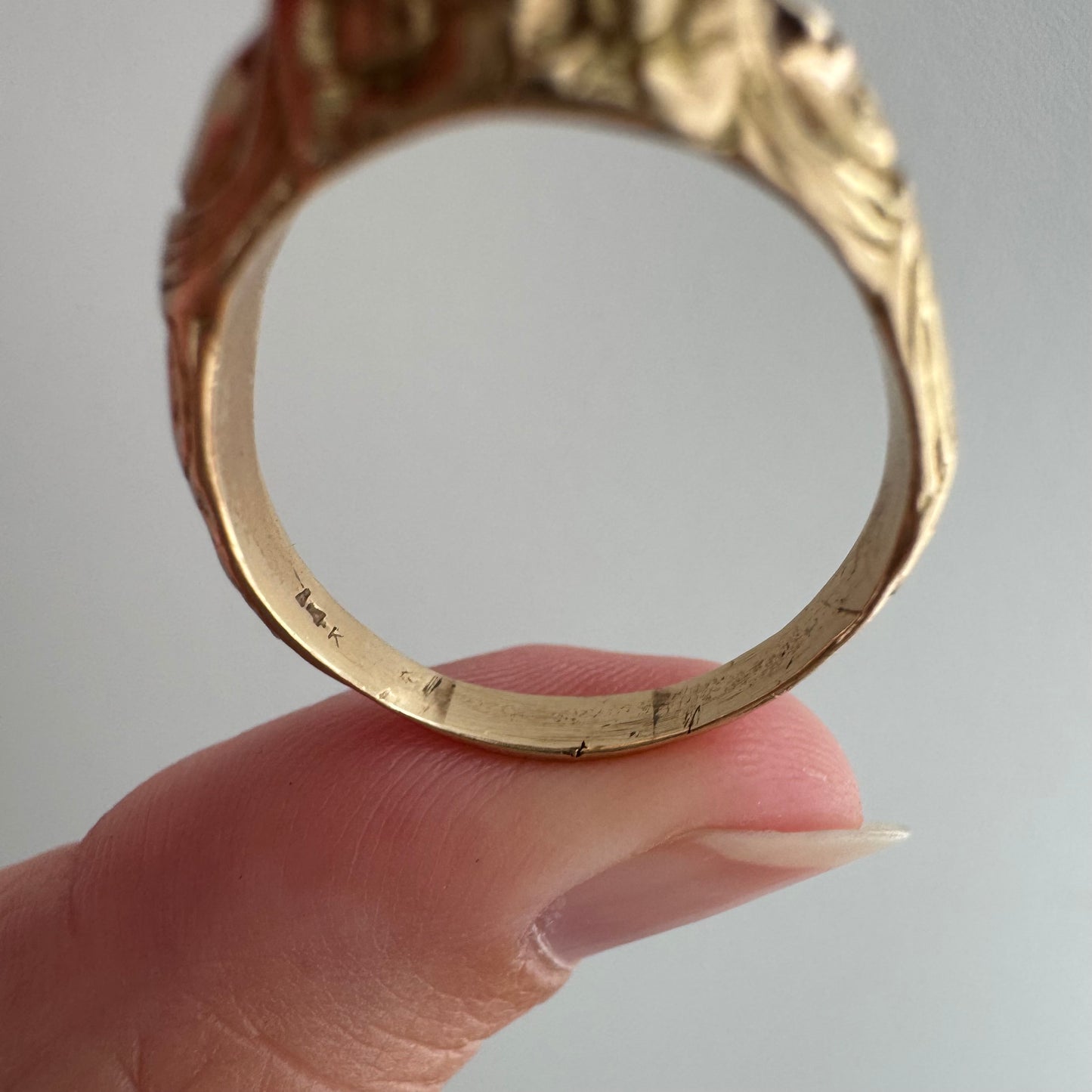 reimagined V I N T A G E // good goddess / 14k and 1.25 carat salt & pepper diamond art nouveau goddess solitaire ring / size 8