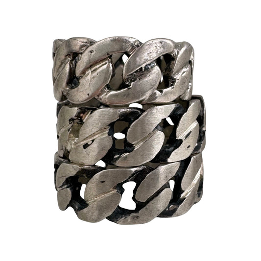 V I N T A G E // curb stacker / chunky sterling silver curb style rings / sizes 4.5-ish, 8.25-ish