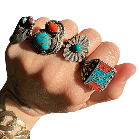 V I N T A G E // sterling silver rings by style and price / southwestern turquoise / $88 each