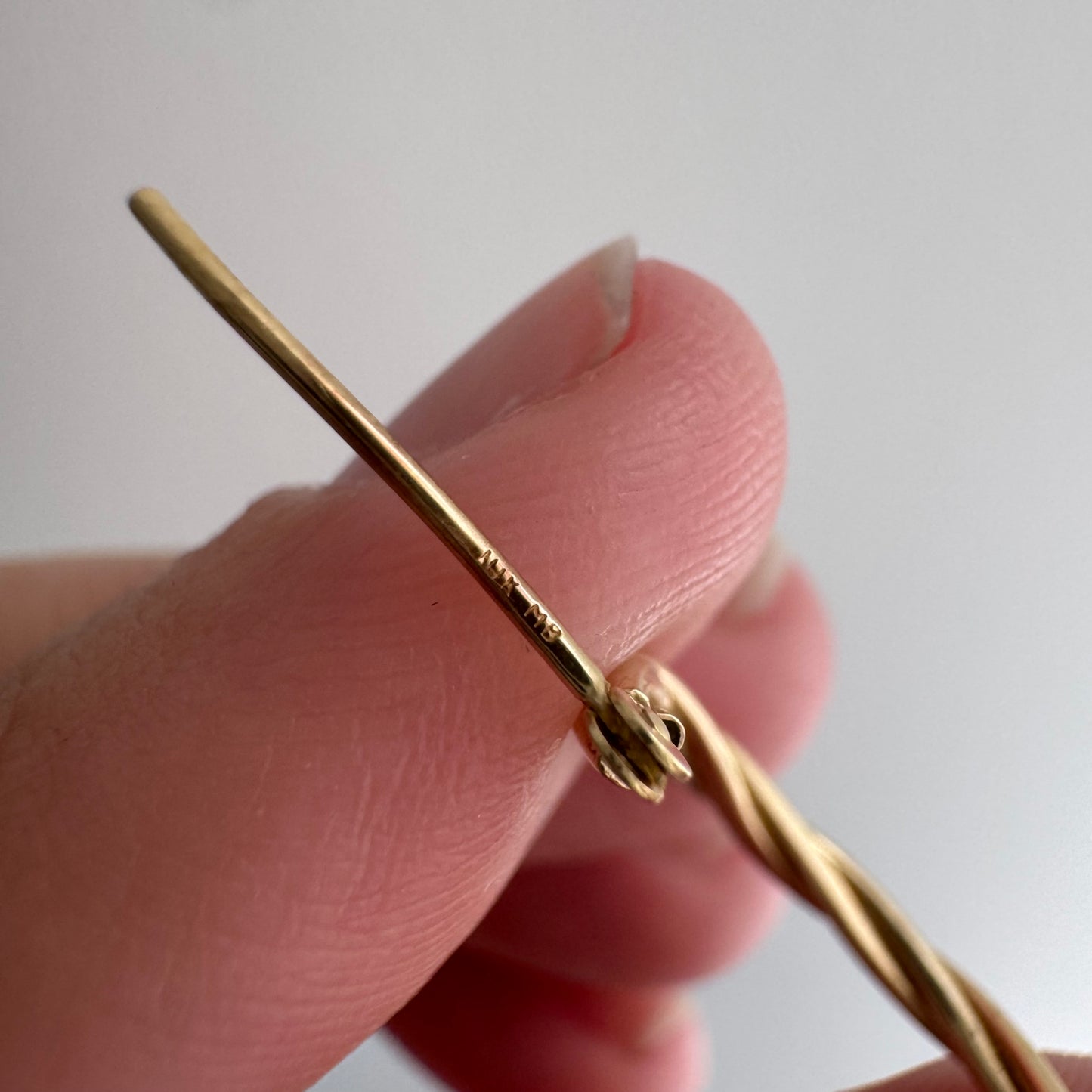 E S T A T E // do the twist / 14k twisted tube small hoops / earrings