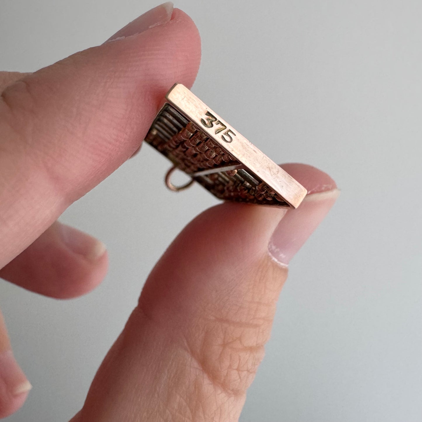 A N T I Q U E // count your blessings / 9ct 9k 375 rose and yellow gold abacus / an oversized charm or pendant