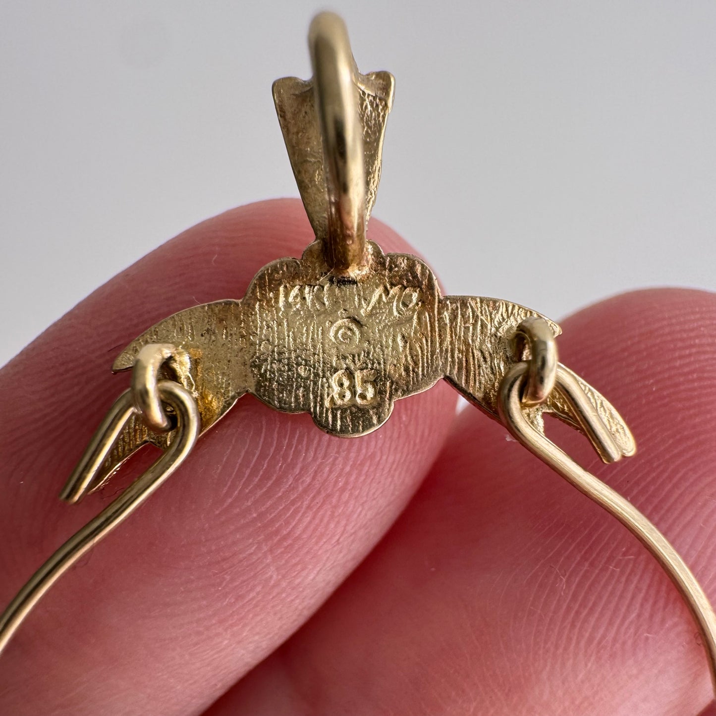 V I N T A G E // floral charm hug / 14k yellow gold charm holder connector / a charm holder