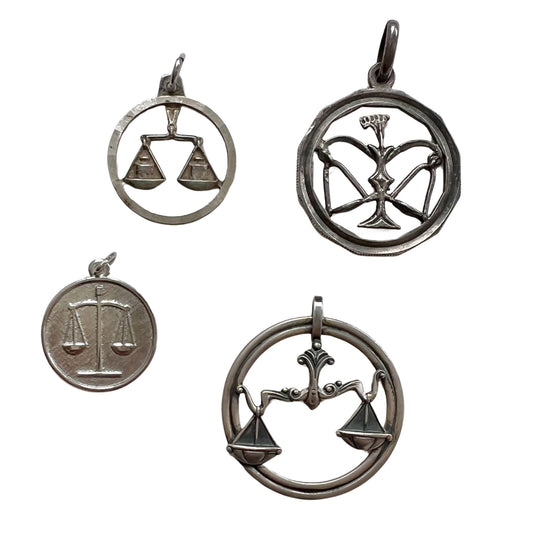 V I N T A G E // scales of justice / sterling silver scales of justice / pendants