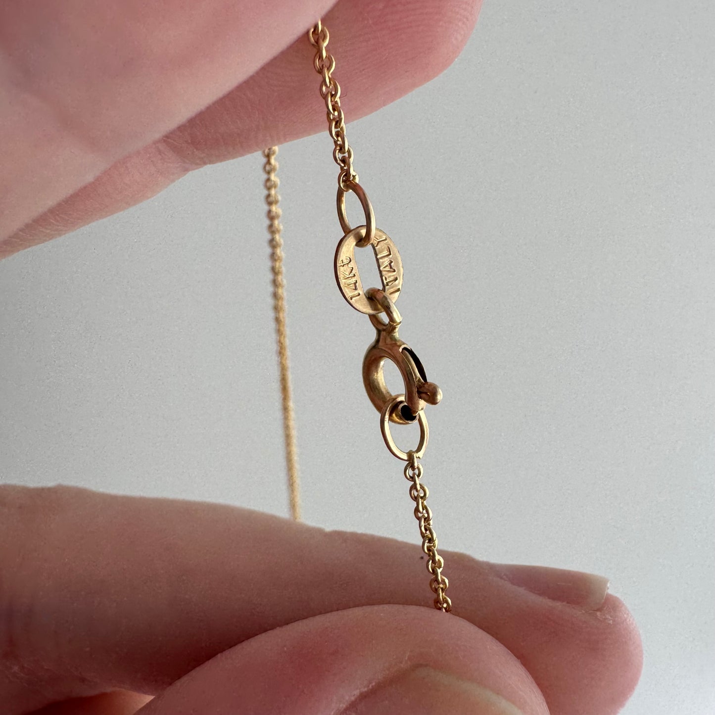 V I N T A G E // dainty cable / 14k yellow gold dainty 1mm cable chain necklace / 15.75", 1.7g