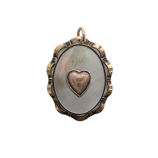 V I N T A G E // shimmery sweetheart / 12k GF over sterling silver retro locket / a pendant