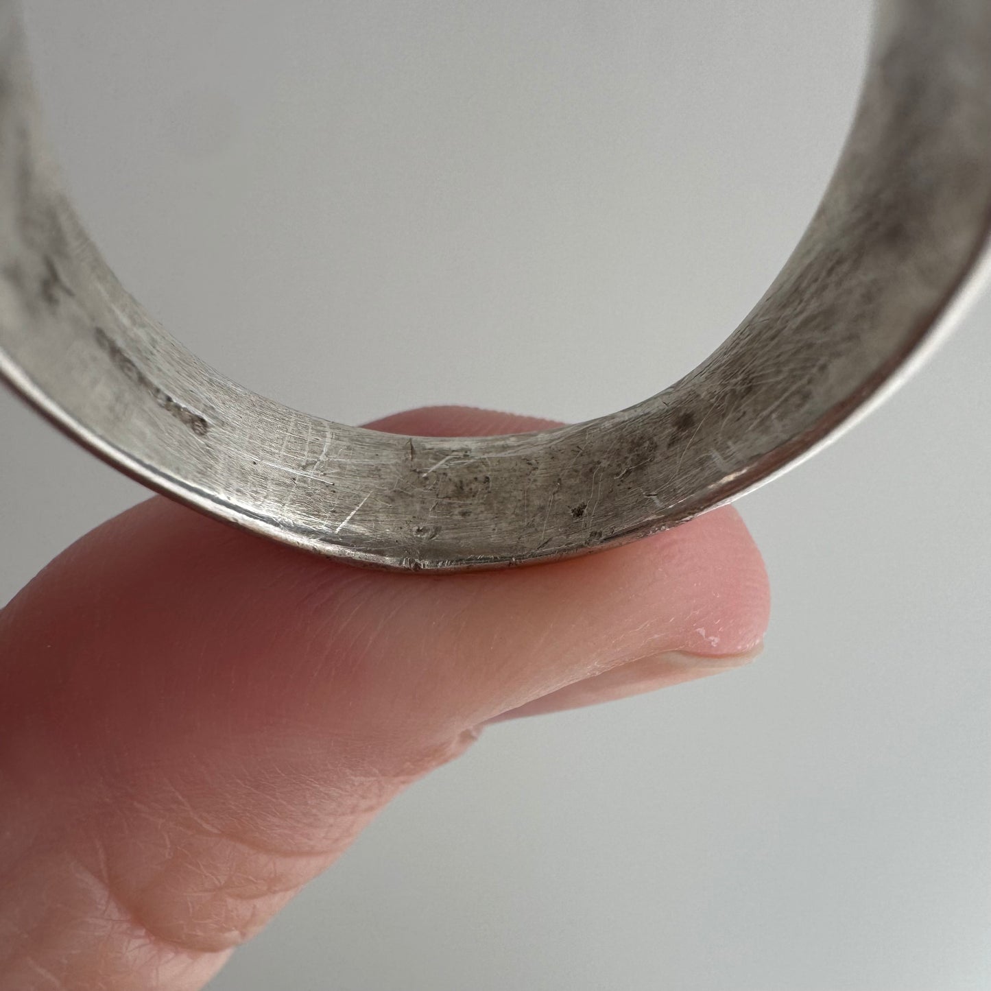 V I N T A G E // blank slate / sterling silver almost square signet ring / size 12ish