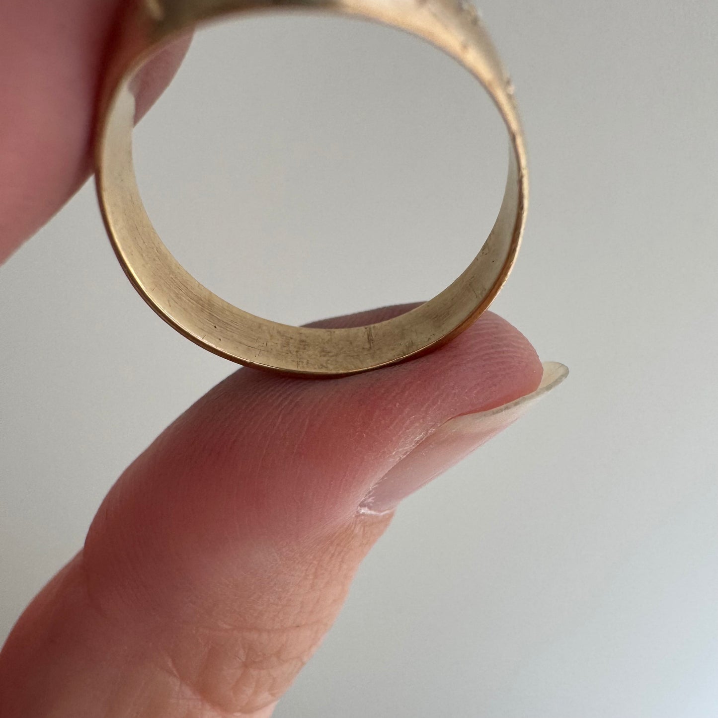 reimagined V I N T A G E // the best witch / 10k yellow gold and diamond witch signet ring / size 7 to 7.5