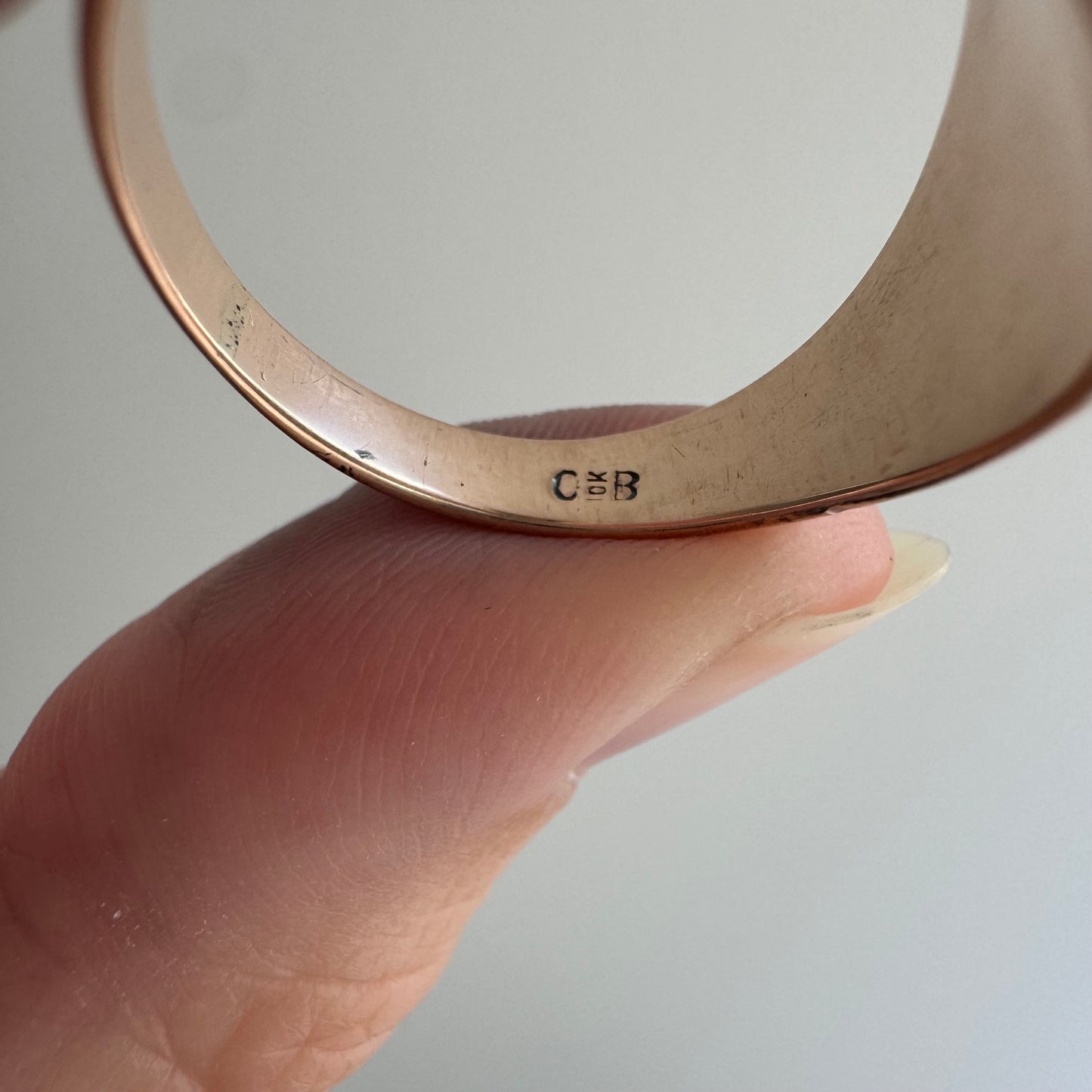 reimagined A N T I Q U E // they come in peace / edwardian era 10k rosy gold signet ring + new UFO and diamond / size 8.75