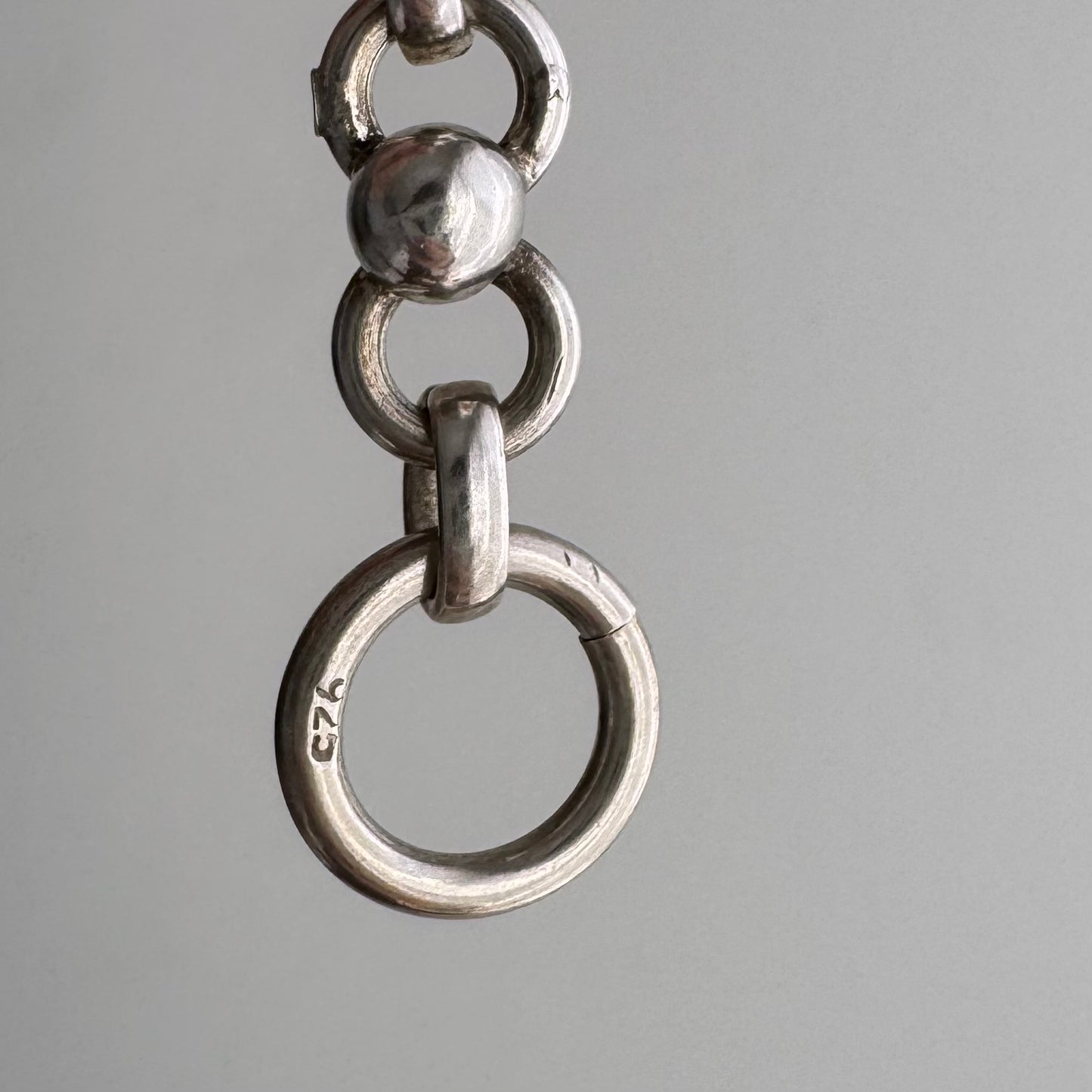 V I N T A G E // ball and chain / sterling silver fancy cable chain link bracelet / 7", 22.15g