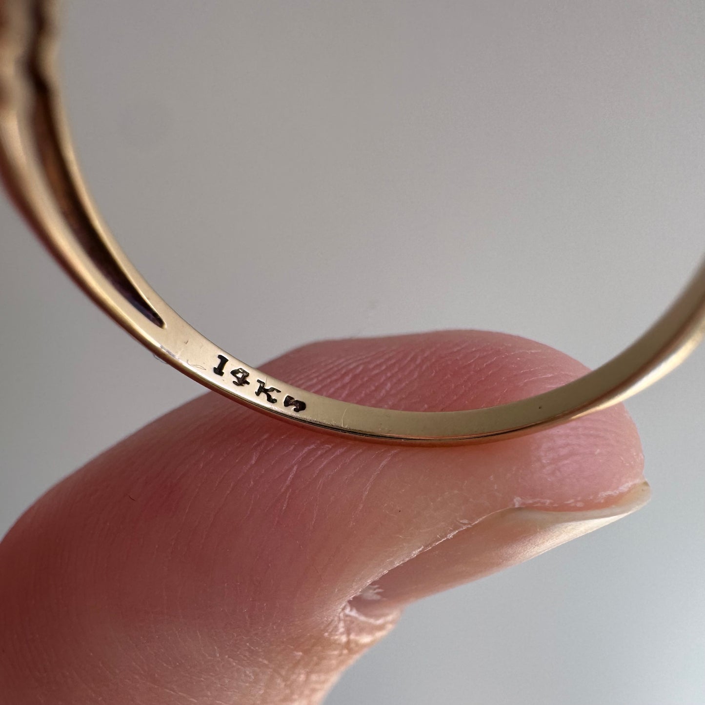 V I N T A G E // bicolor bloom / 14k yellow and white gold embossed blossom band / size 5.75