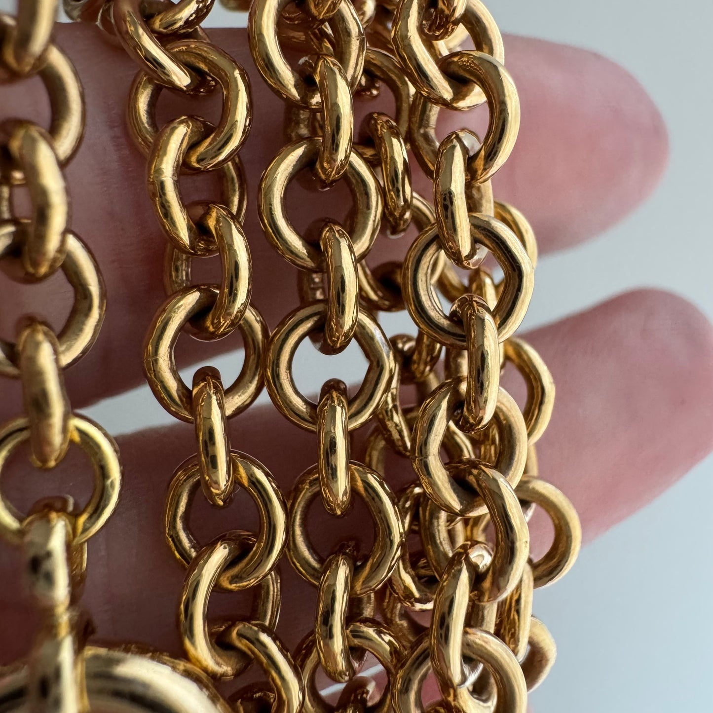 reimagined V I N T A G E // modern day watch chain / re-worked gold over sterling silver cable link chain / 18", 21.7g