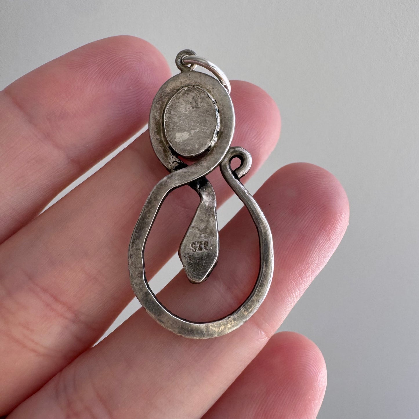 V I N T A G E // a serpent and her stone / sterling silver snake and denim lapis / a pendant