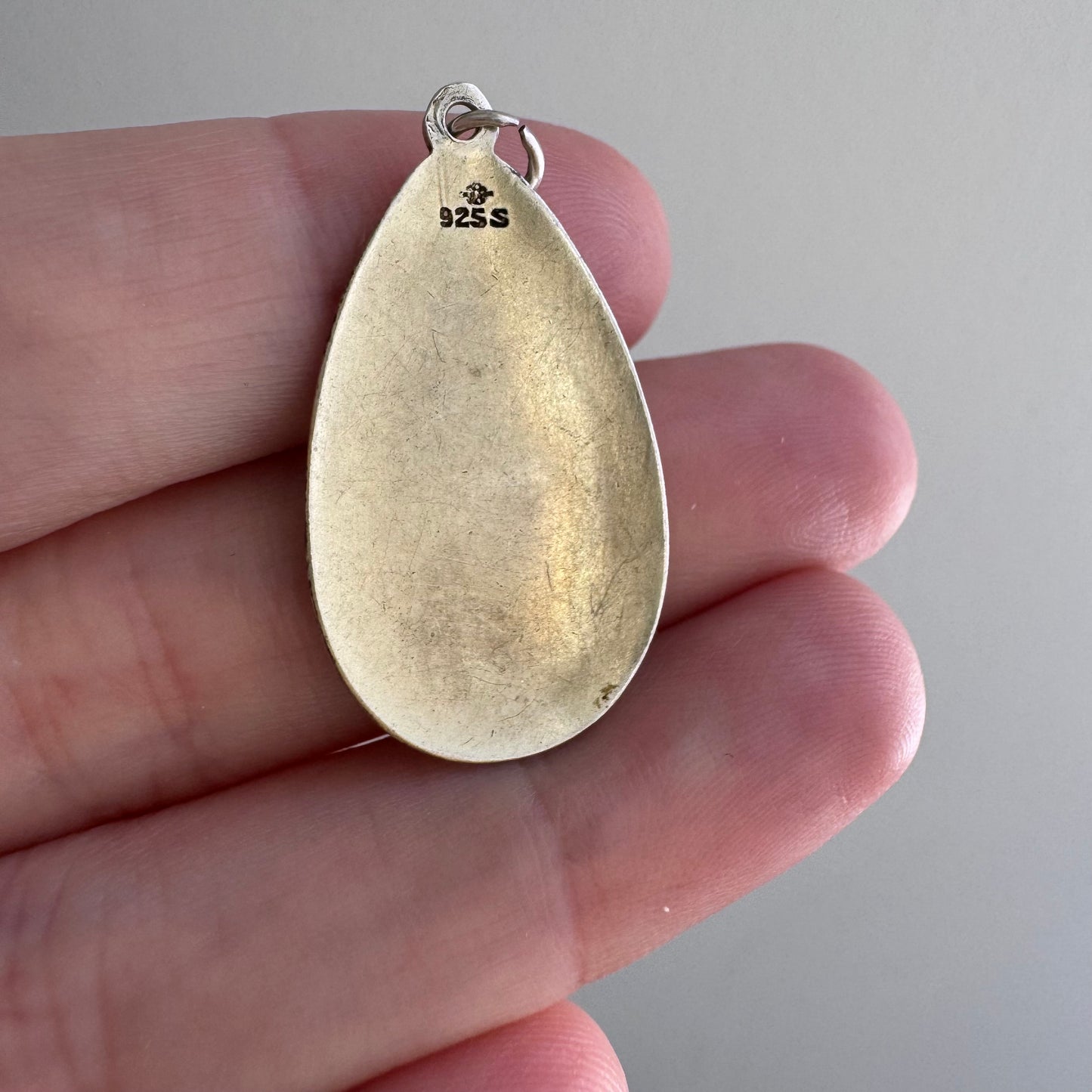 V I N T A G E // winter wonderland / sterling silver and enamel winter scene / a pendant