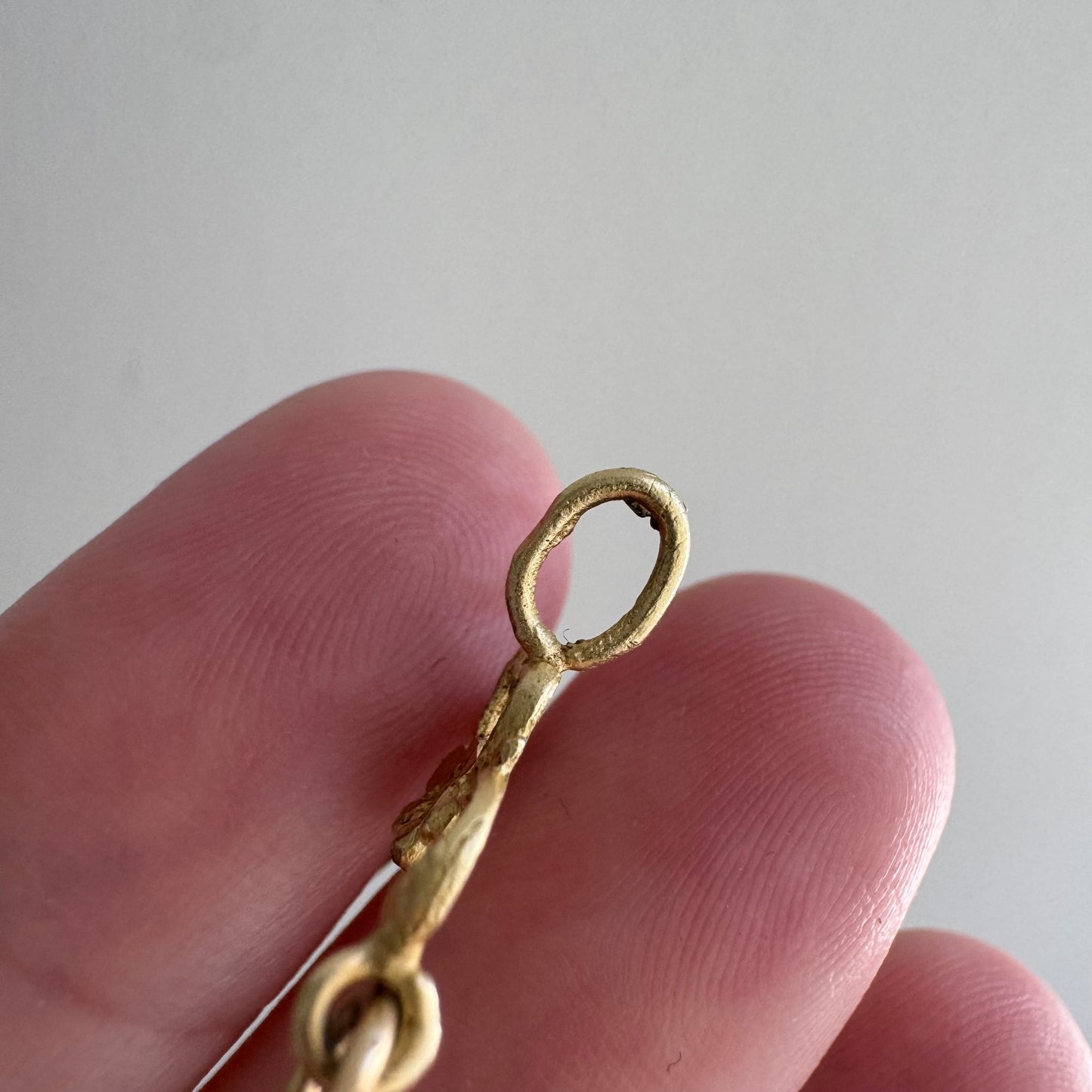 V I N T A G E // floral helper / 14k yellow gold charm holder connector / a charm holder