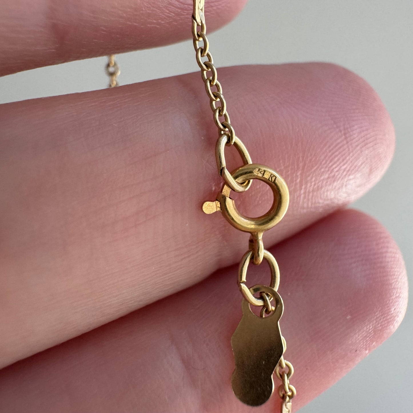 V I N T A G E // alternating links / 14k yellow gold alternating link chain necklace / just over 15", 1.4g