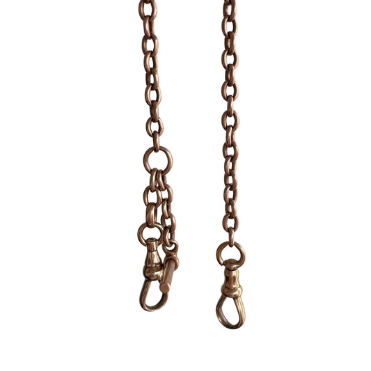 A N T I Q U E // rosy possibilities / 14k rose gold cable link watch chain / 12.25", 20g