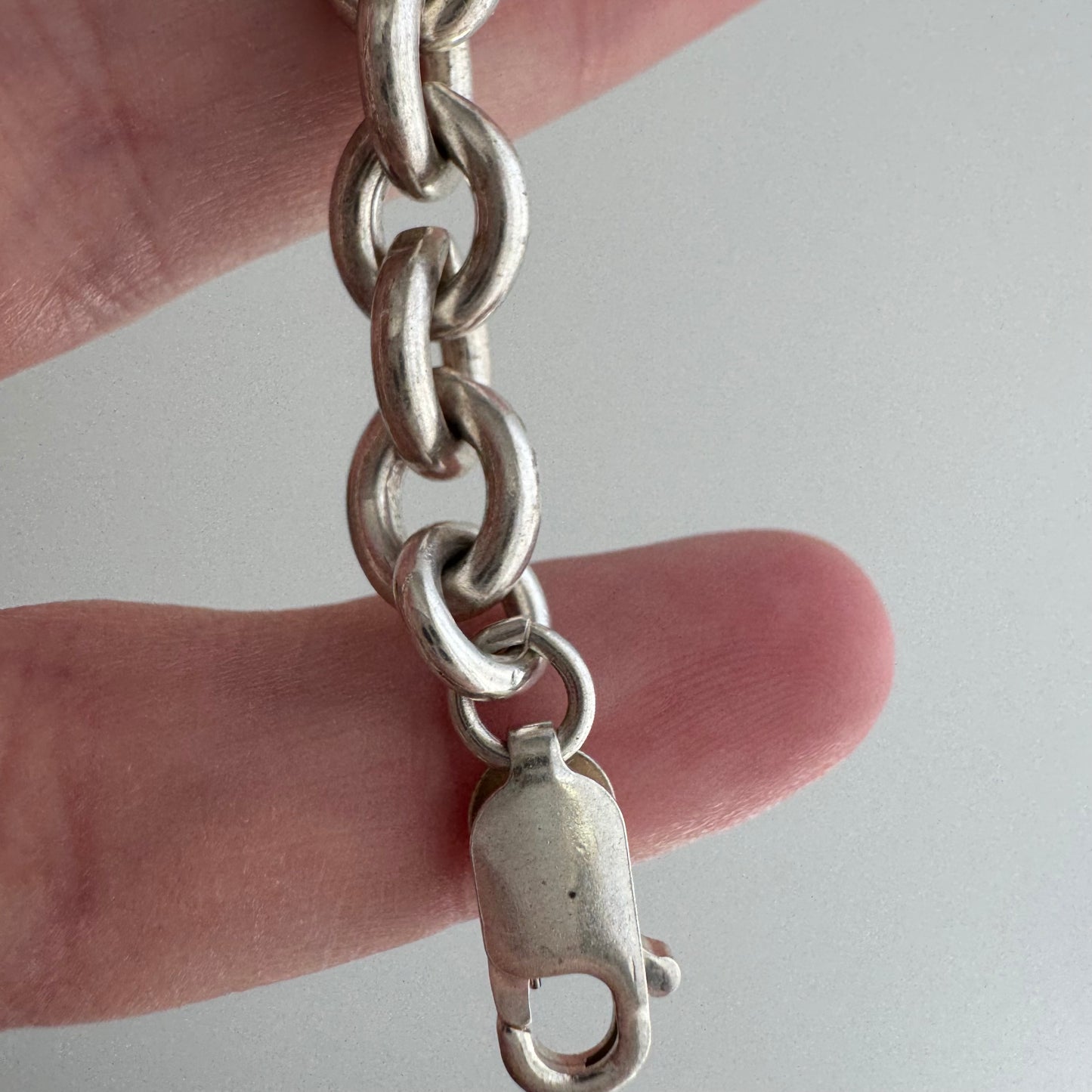 V I N T A G E // classic cable / sterling silver cable chain link bracelet / 6.75", 22.1g
